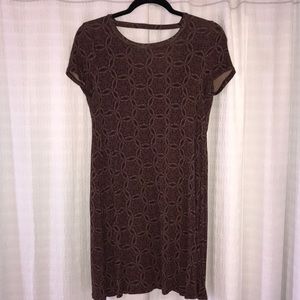 Forever21 Maroon patterned open back dress